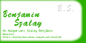 benjamin szalay business card